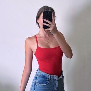 abercrombie red ribbed bodysuit ❤️💋 SIZE S